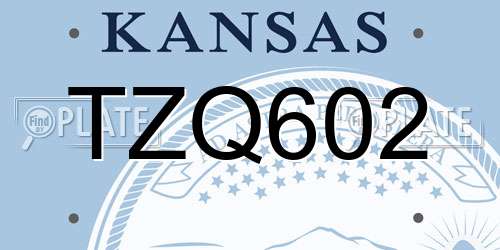 TZQ602 Kansas License Plate