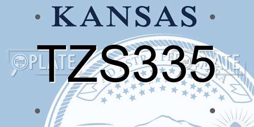 TZS335 Kansas License Plate