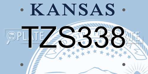TZS338 Kansas License Plate