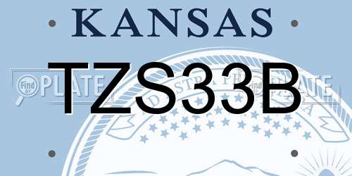 TZS33B Kansas License Plate