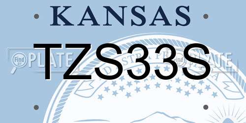 TZS33S Kansas License Plate