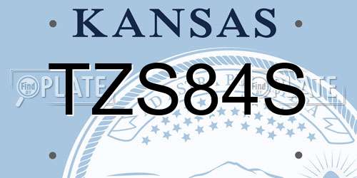 TZS84S Kansas License Plate