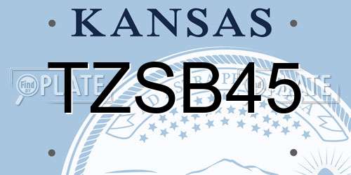 TZSB45 Kansas License Plate