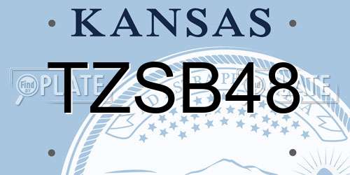 TZSB48 Kansas License Plate