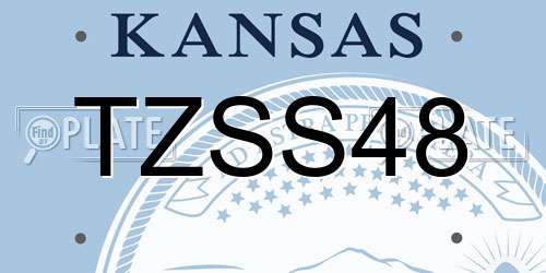 TZSS48 Kansas License Plate