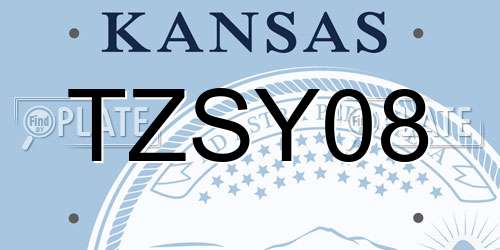 TZSY08 Kansas License Plate