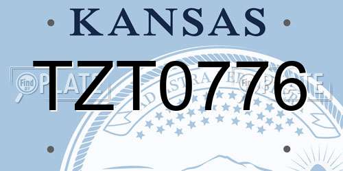 TZT0776 Kansas License Plate
