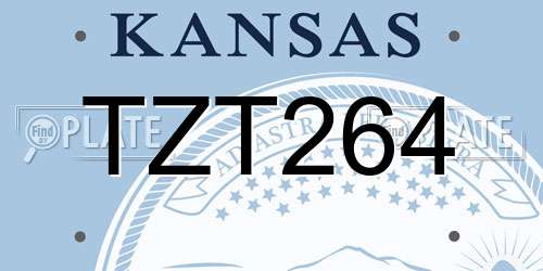 TZT264 Kansas License Plate