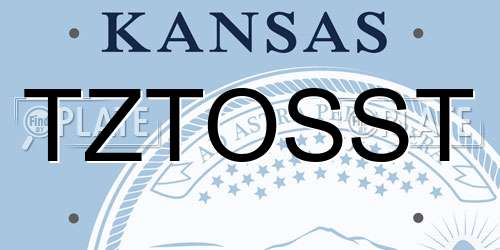 TZTOSST Kansas License Plate