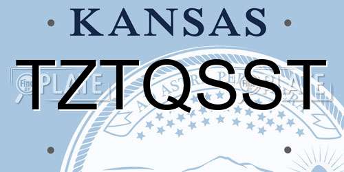 TZTQSST Kansas License Plate
