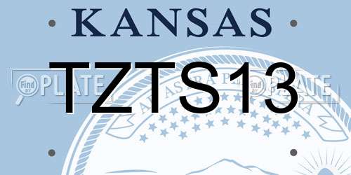 TZTS13 Kansas License Plate