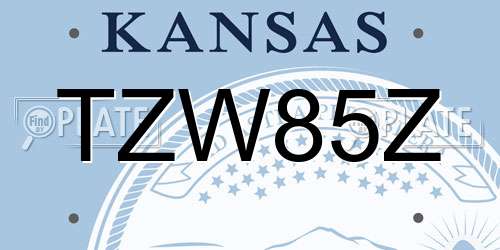 TZW85Z Kansas License Plate