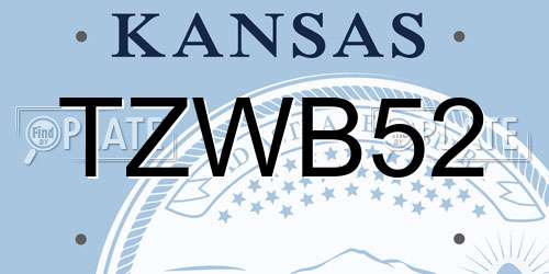 TZWB52 Kansas License Plate
