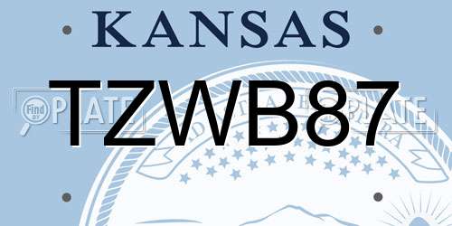 TZWB87 Kansas License Plate