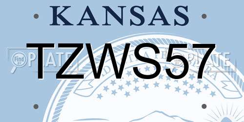 TZWS57 Kansas License Plate