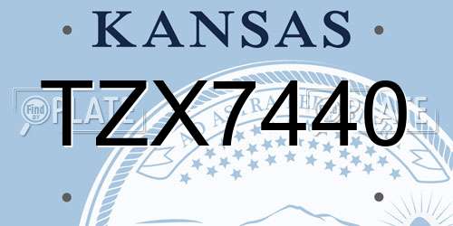 TZX7440 Kansas License Plate