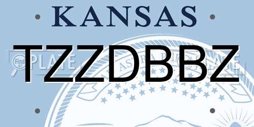 TZZDBBZ Kansas License Plate