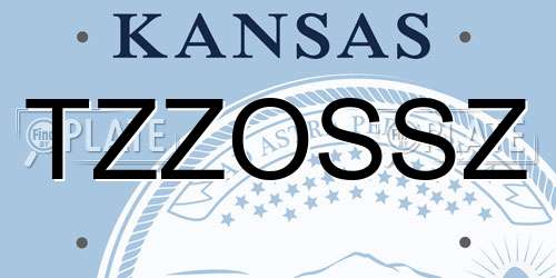 TZZOSSZ Kansas License Plate