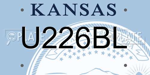 U226BL Kansas License Plate