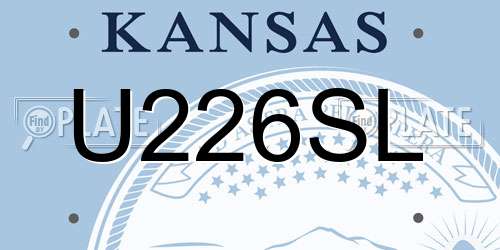 U226SL Kansas License Plate