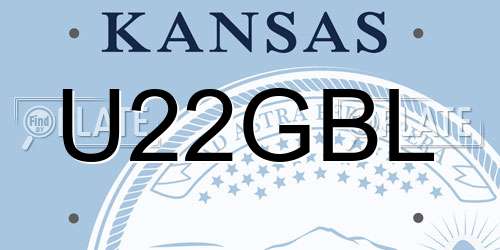 U22GBL Kansas License Plate