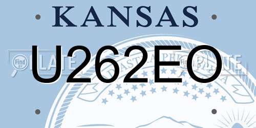 U262EO Kansas License Plate