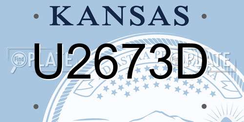 U2673D Kansas License Plate