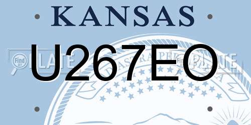 U267EO Kansas License Plate