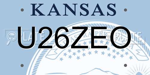 U26ZEO Kansas License Plate
