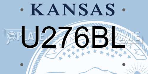 U276BL Kansas License Plate