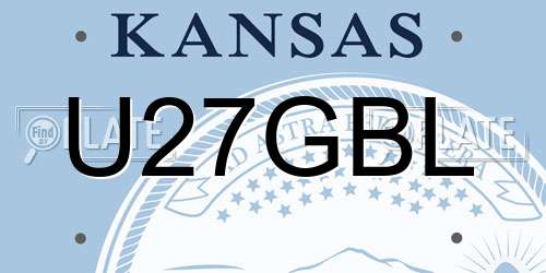 U27GBL Kansas License Plate