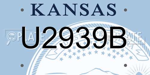 U2939B Kansas License Plate