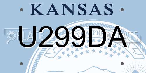 U299DA Kansas License Plate
