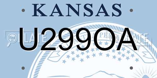 U299OA Kansas License Plate