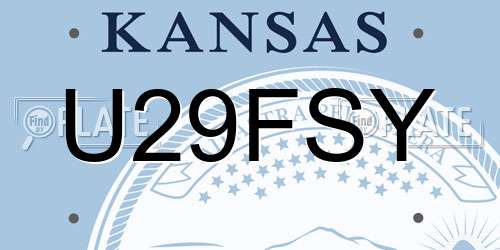 U29FSY Kansas License Plate