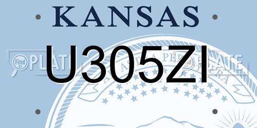 U305ZI Kansas License Plate