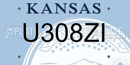 U308ZI Kansas License Plate