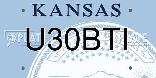 U30BTI Kansas License Plate