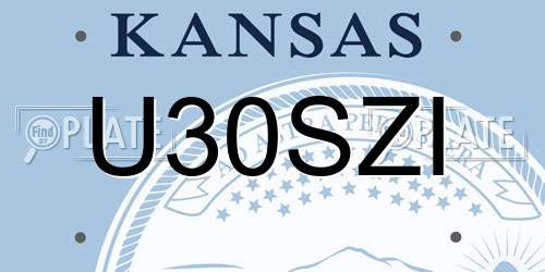 U30SZI Kansas License Plate