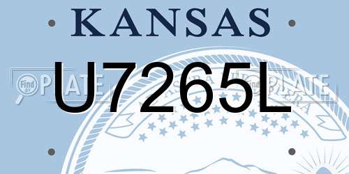 U7265L Kansas License Plate