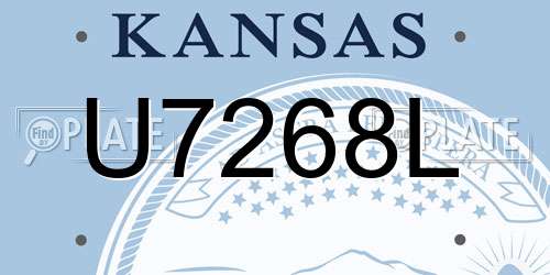 U7268L Kansas License Plate