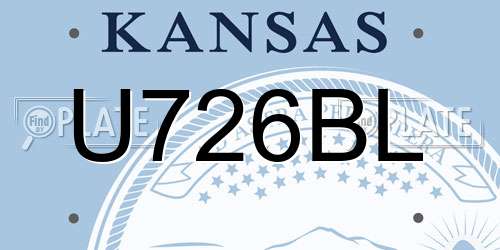 U726BL Kansas License Plate