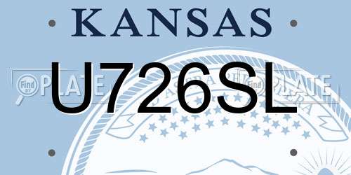 U726SL Kansas License Plate