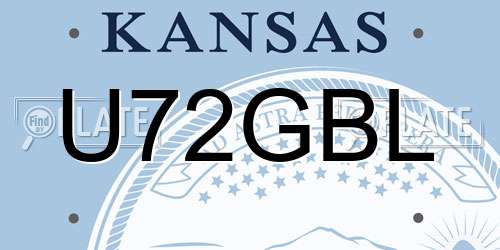 U72GBL Kansas License Plate