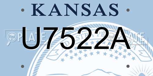 U7522A Kansas License Plate