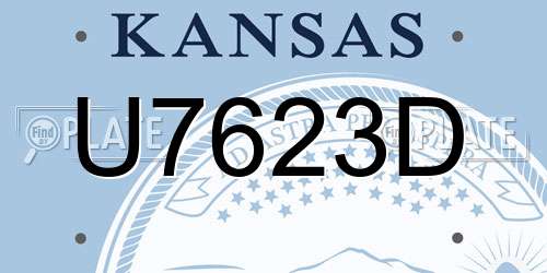 U7623D Kansas License Plate