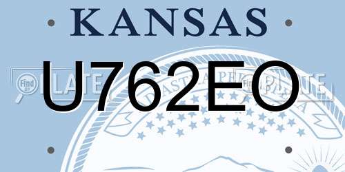 U762EO Kansas License Plate