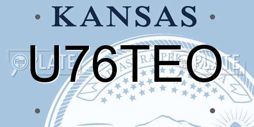 U76TEO Kansas License Plate