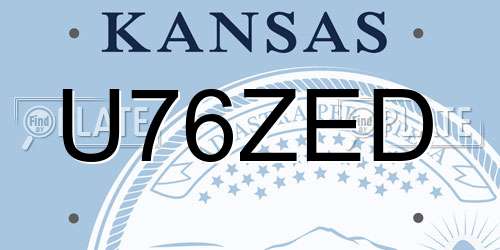 U76ZED Kansas License Plate