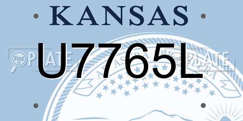 U7765L Kansas License Plate